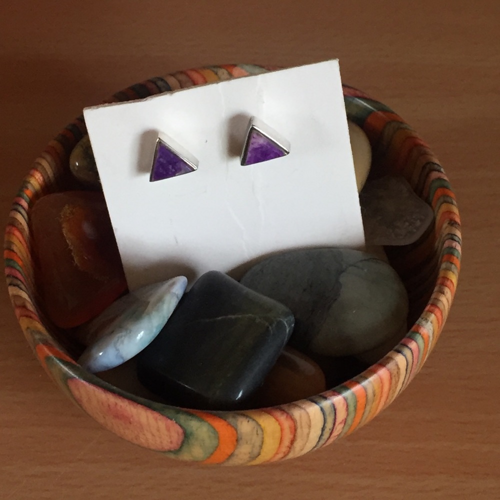 Sterling Silver Semi Precious stone earrin… - Picture 2 of 5